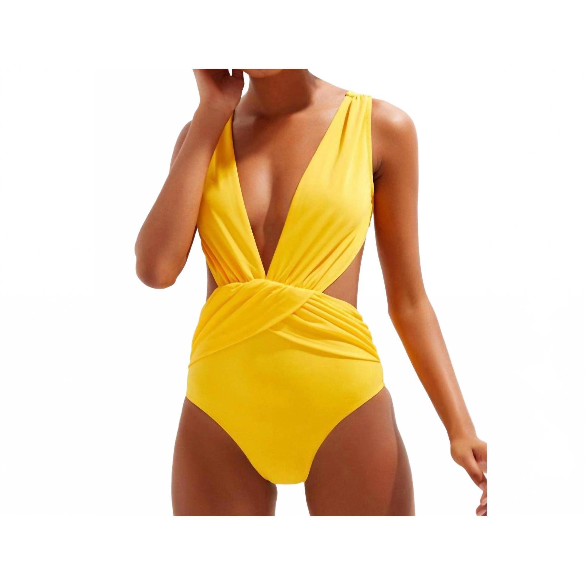 New Oye Swimwear Elvira Daring One Piece Swimwear In Yellow